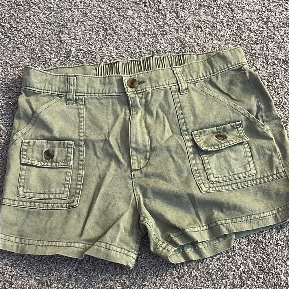 Old Navy Green Cargo Shorts Durable Cotton Casual